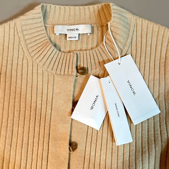 Vince Ribbed Button-Front Cardigan - Picture 6 of 11